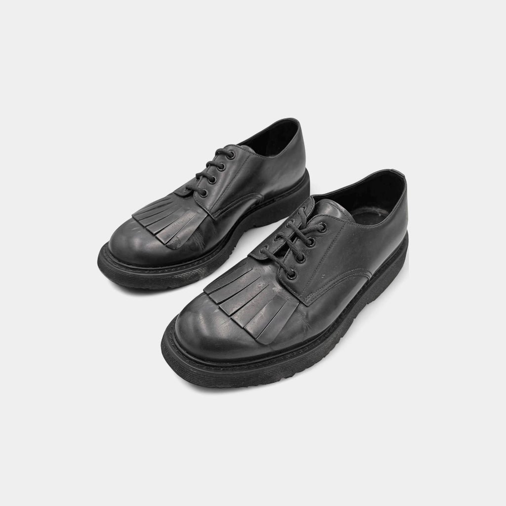 Prada Fringe Kiltie Leather Derby Shoes