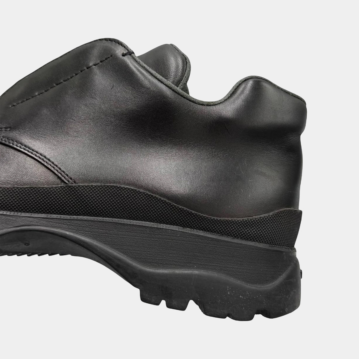 Prada 2000's Black Leather Chunky Mountain Utility Derby Shoes