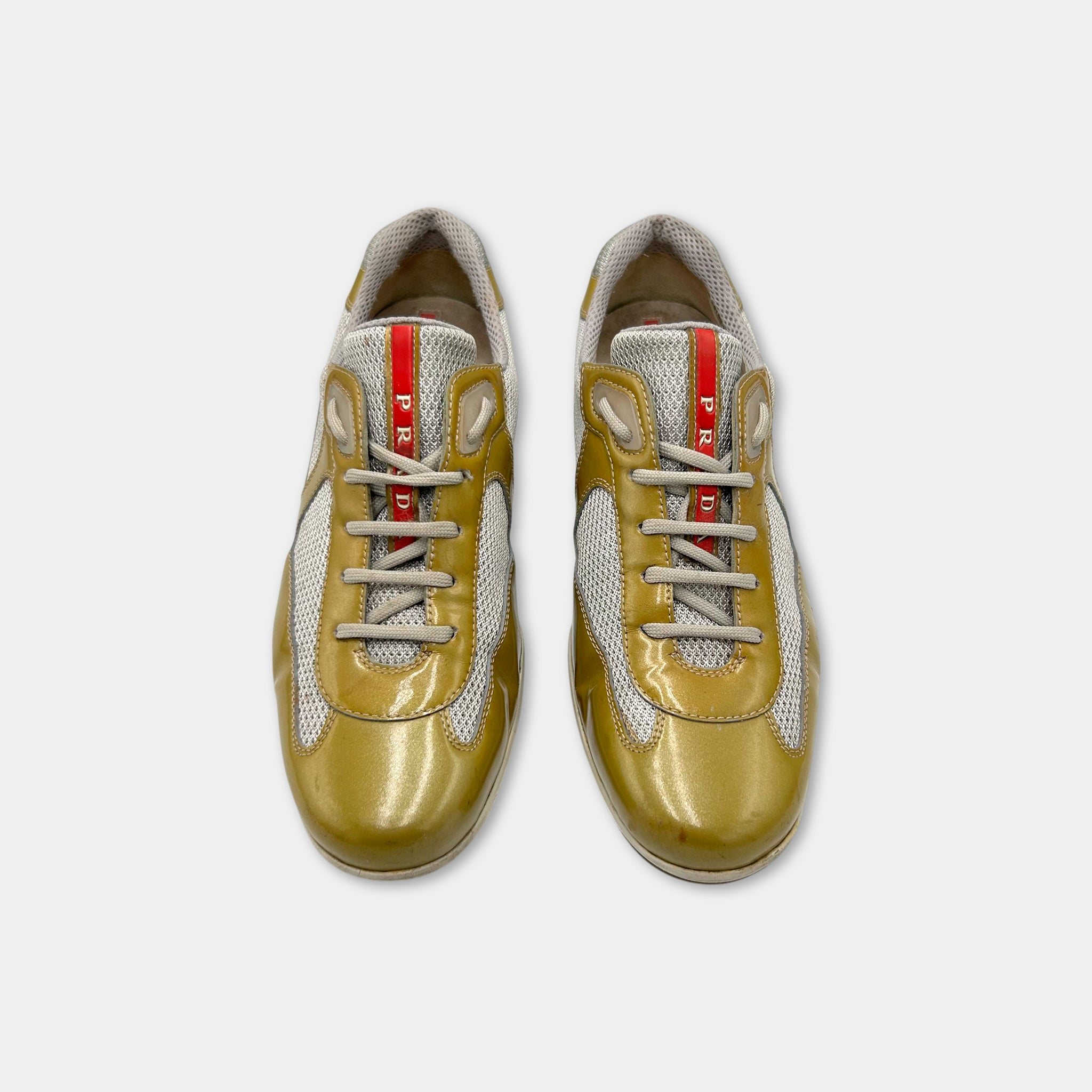 Prada America Cup Vintage Patent Leather Sneakers