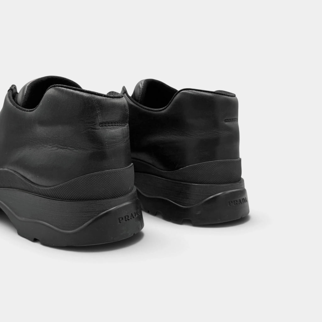 Prada Vintage Leather Lug Sole Derby Sneakers