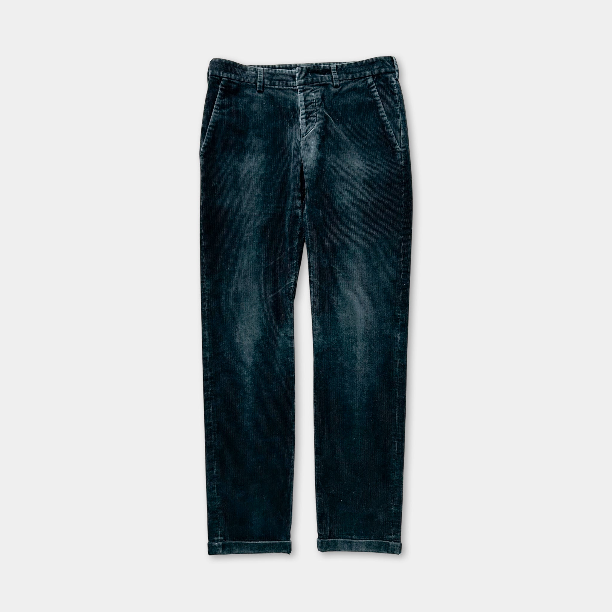 Prada 2000s Vintage Dark Green Corduroy Pants