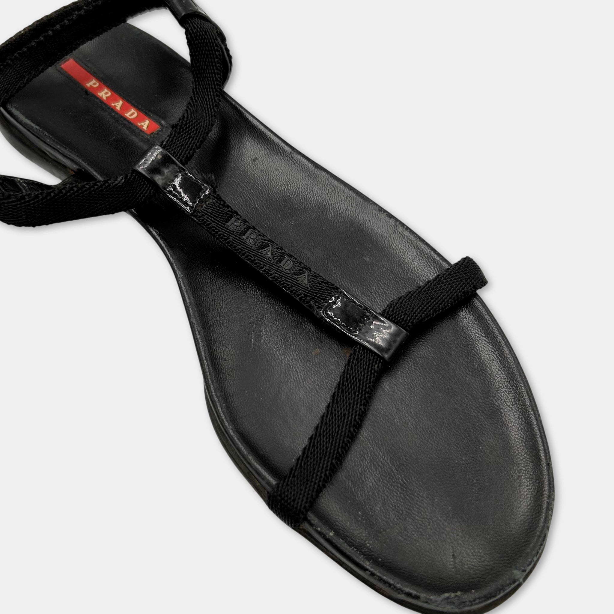 Prada Black Nylon Sandals
