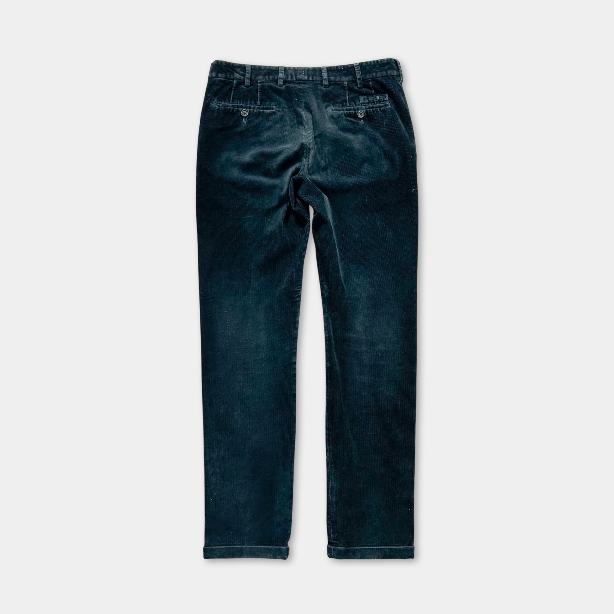 Prada 2000s Vintage Dark Green Corduroy Pants