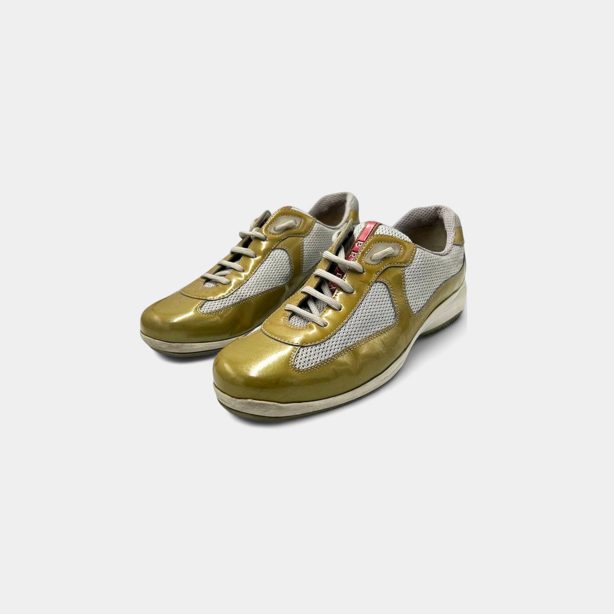 Prada America Cup Vintage Patent Leather Sneakers