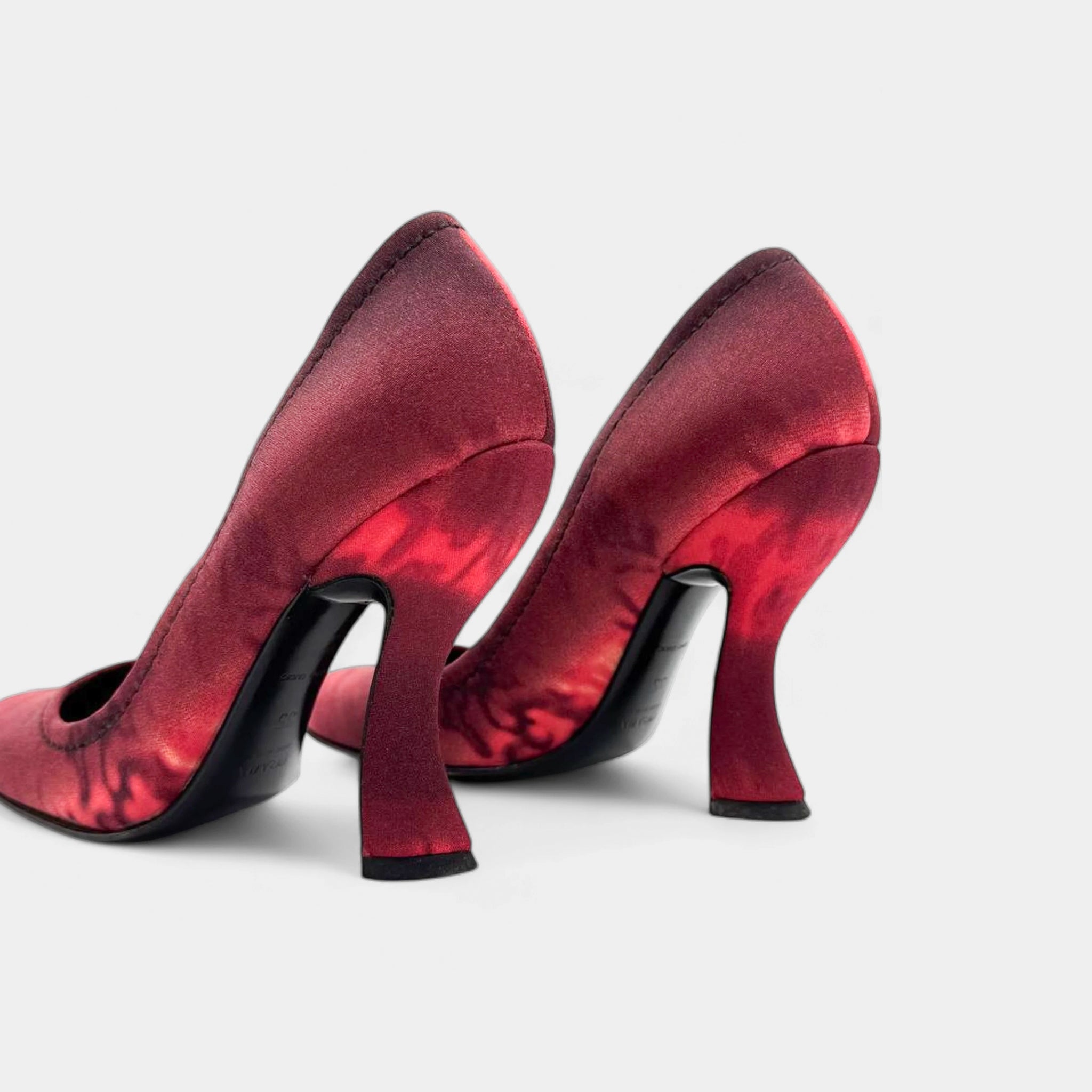 Prada SS04 Red Tie-Dye Silk Pumps