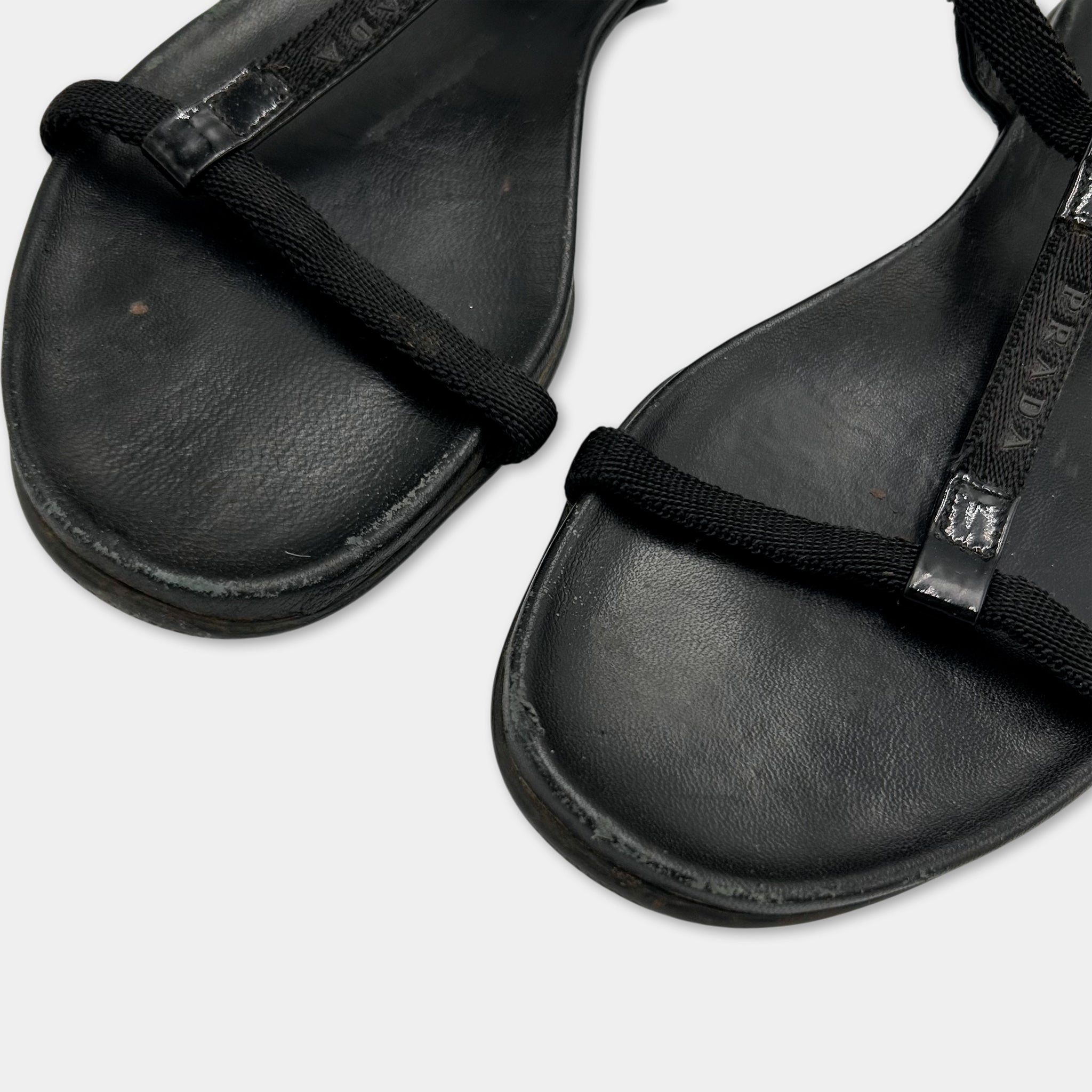 Prada Black Nylon Sandals