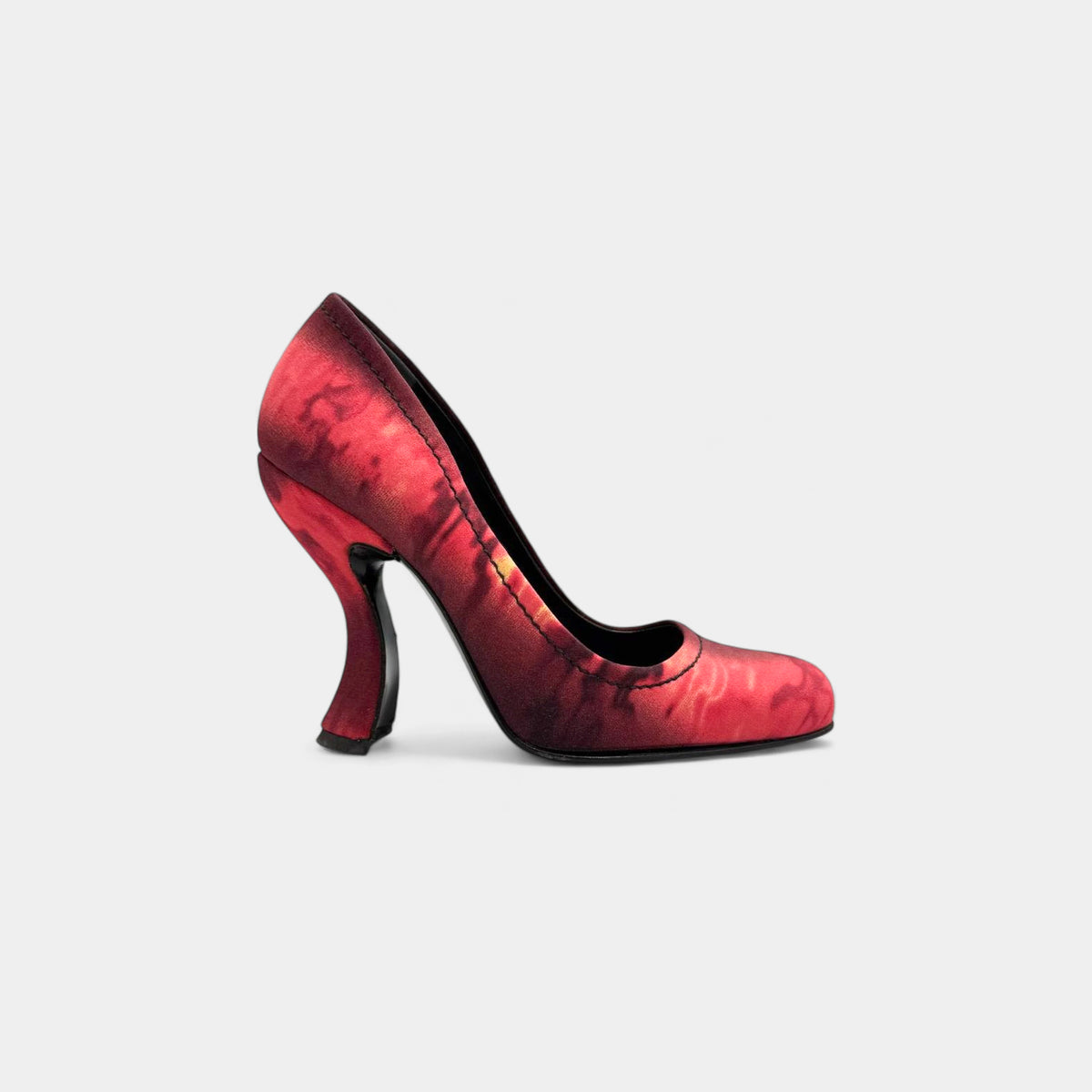 Prada SS04 Red Tie-Dye Silk Pumps