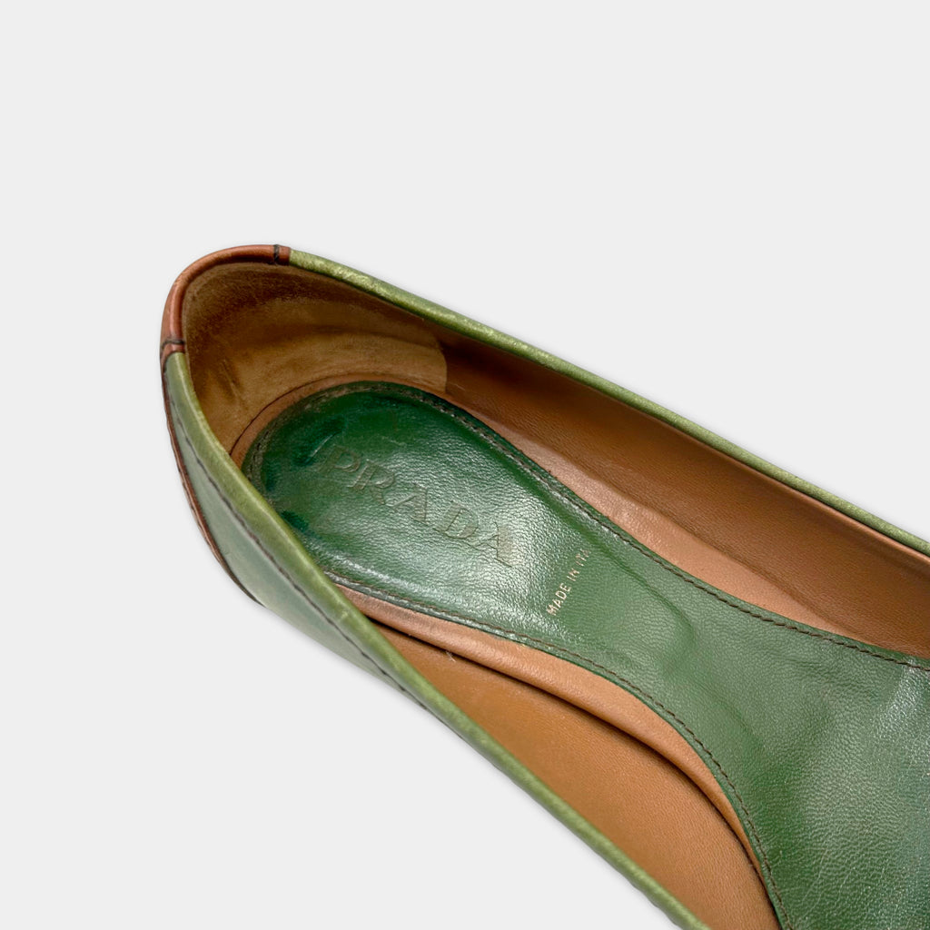 Prada Two-Tone Buckle Heels