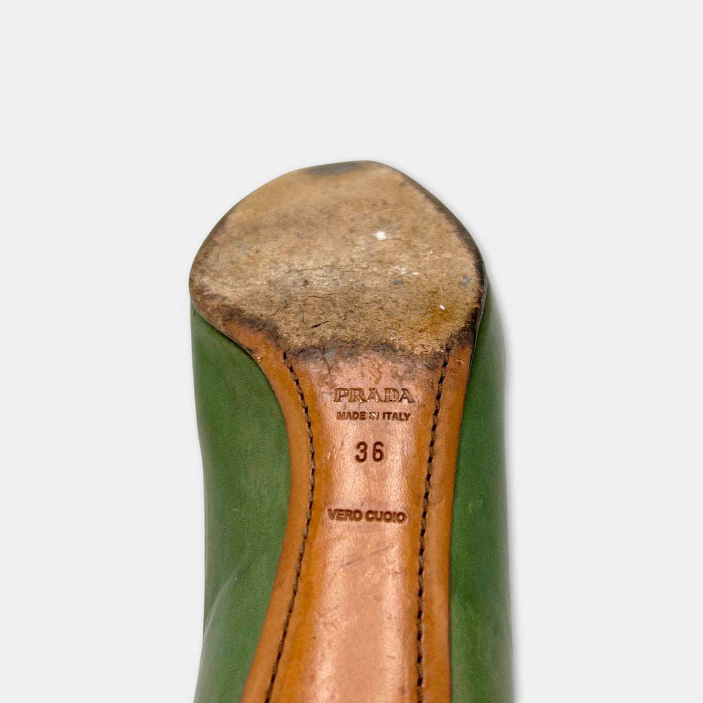 Prada Two-Tone Buckle Heels