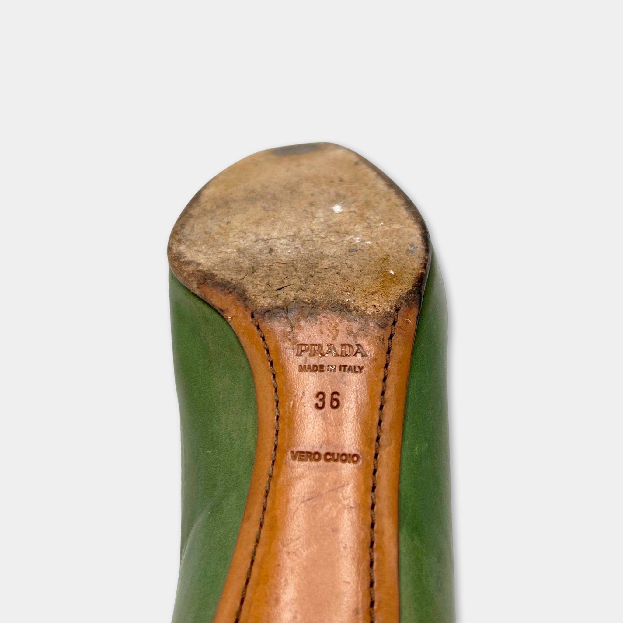 Prada Two-Tone Buckle Heels