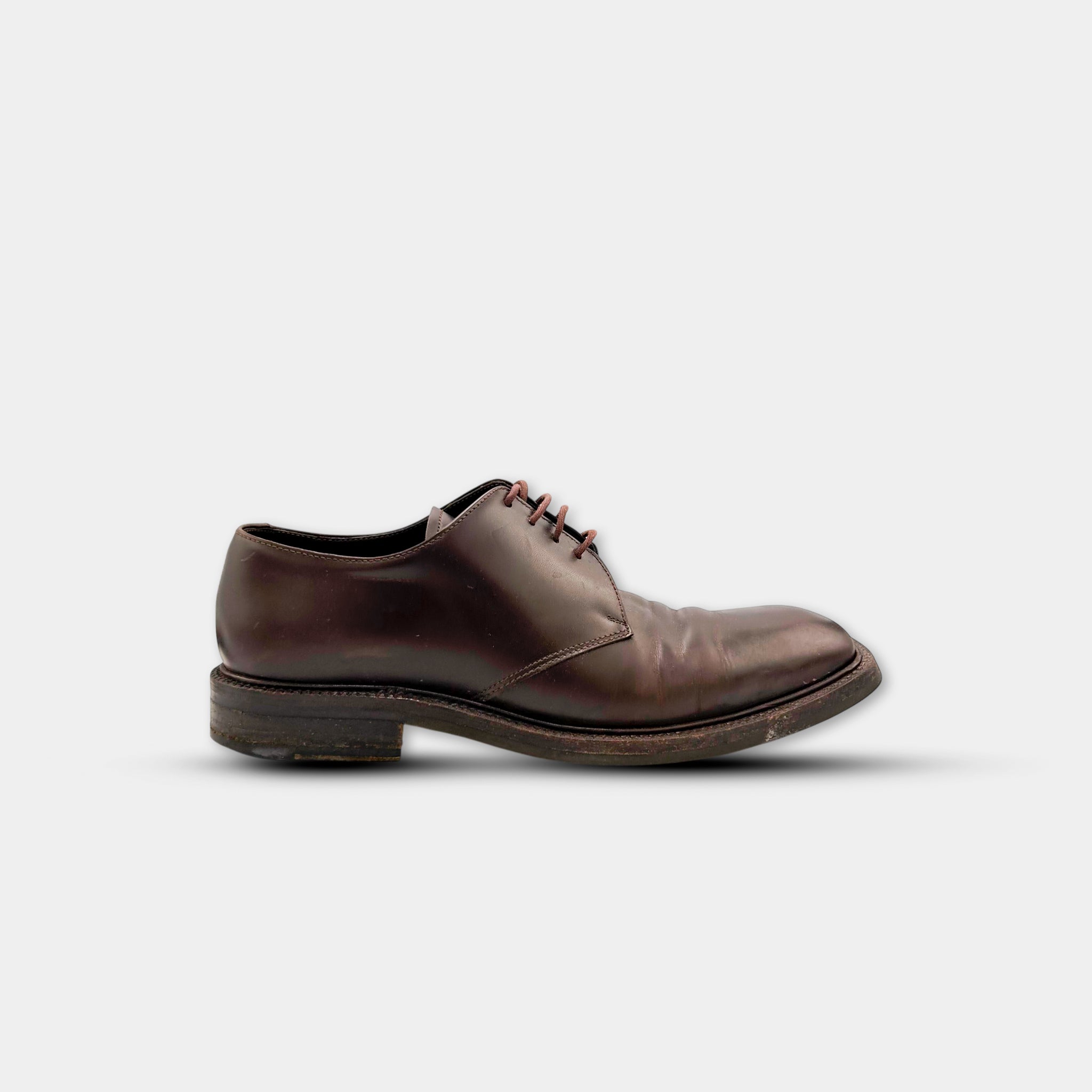Prada Vintage Square-Toe Leather Derby Shoes