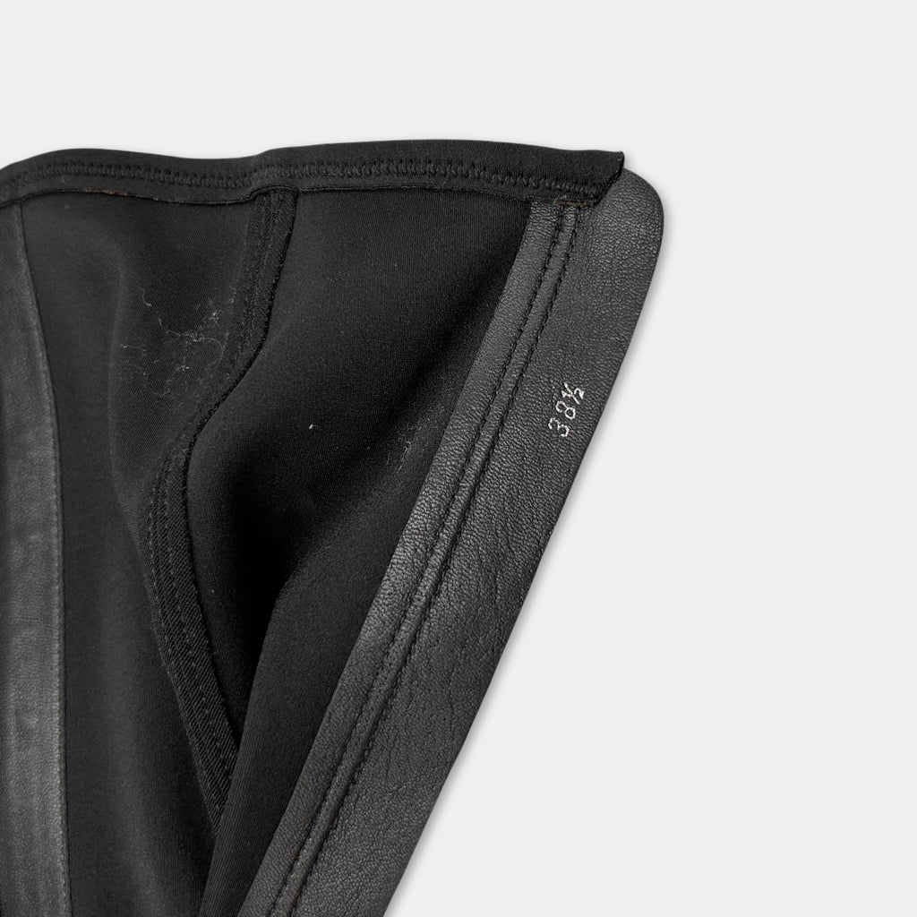 Prada Black Leather High Heeled Boots