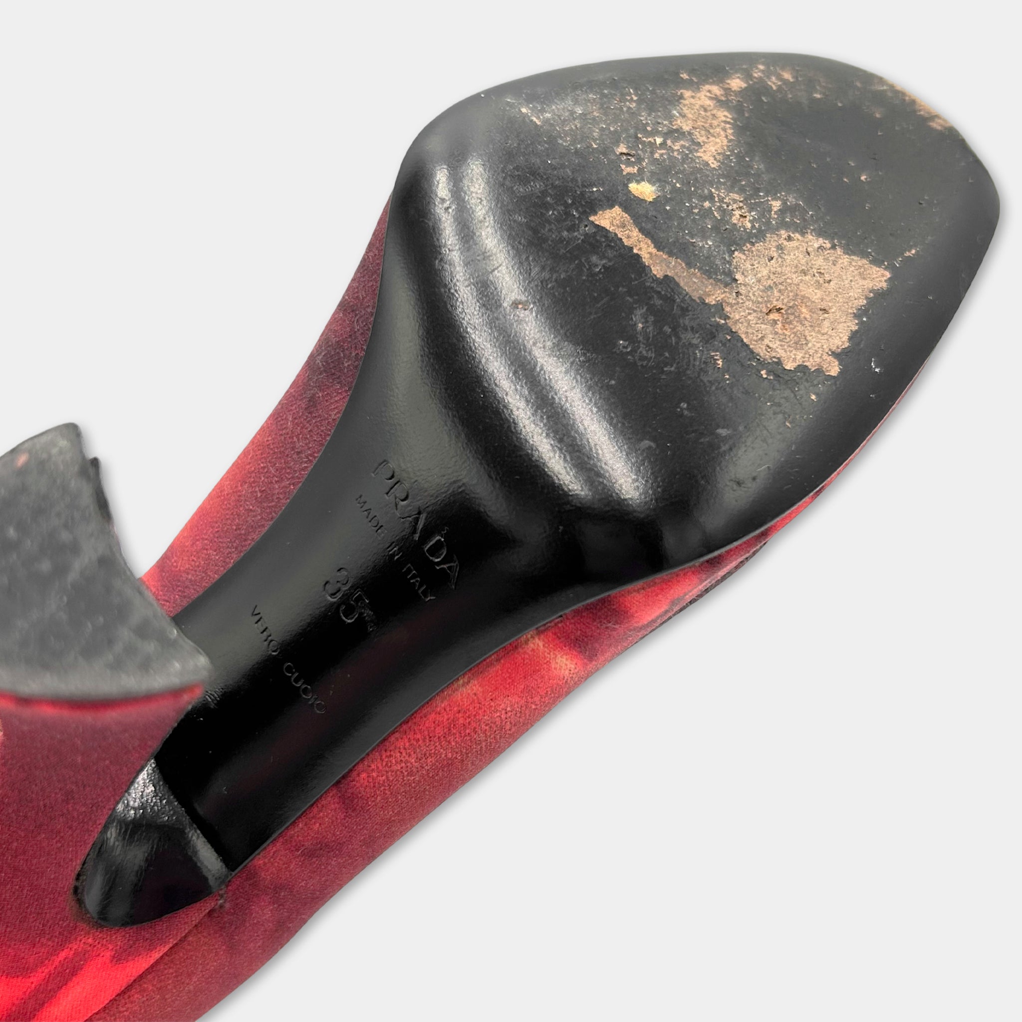 Prada SS04 Red Tie-Dye Silk Pumps