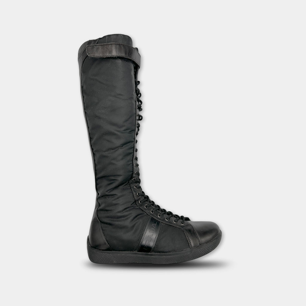 Prada High Top Lace-up Sneakers
