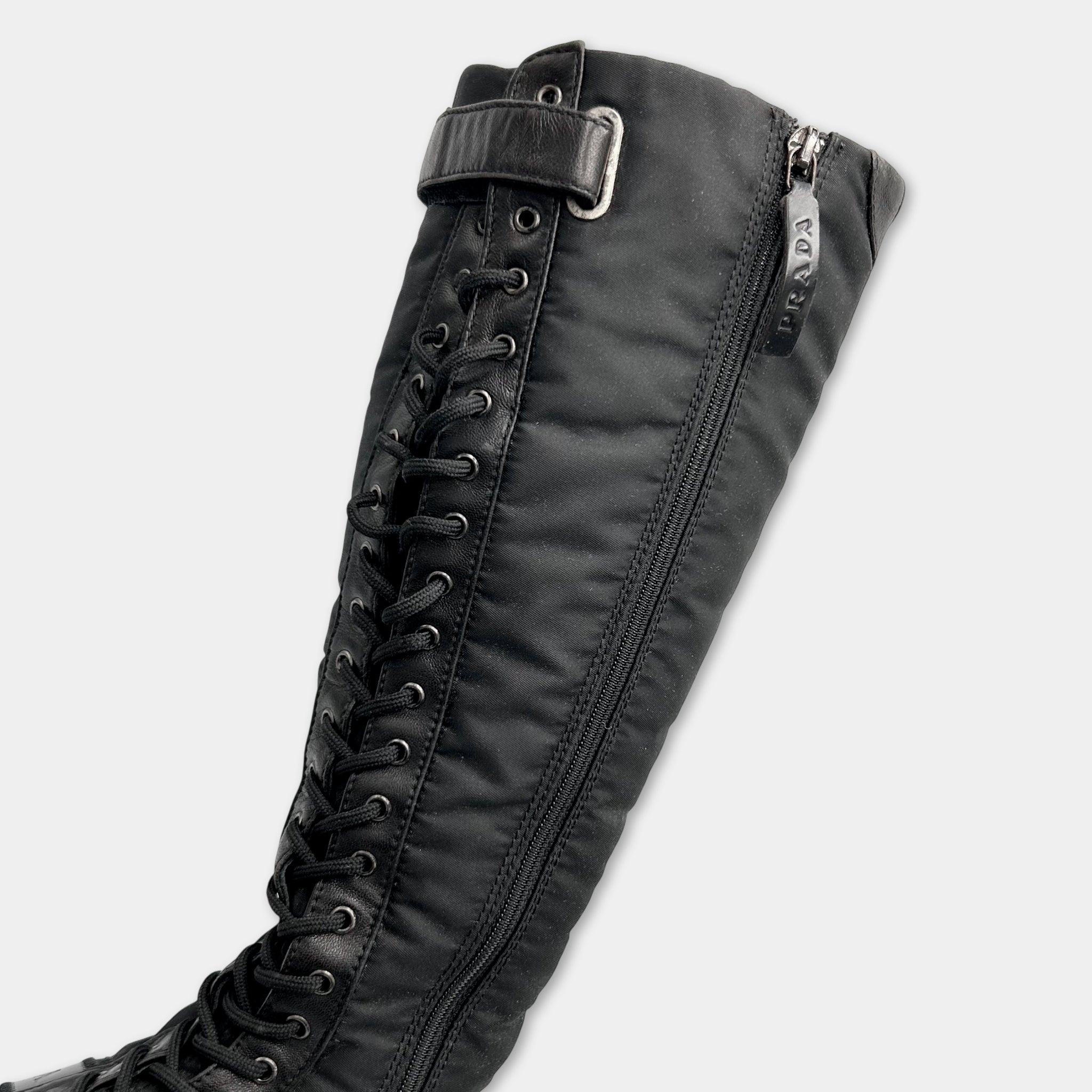 Prada High Top Lace-up Sneakers