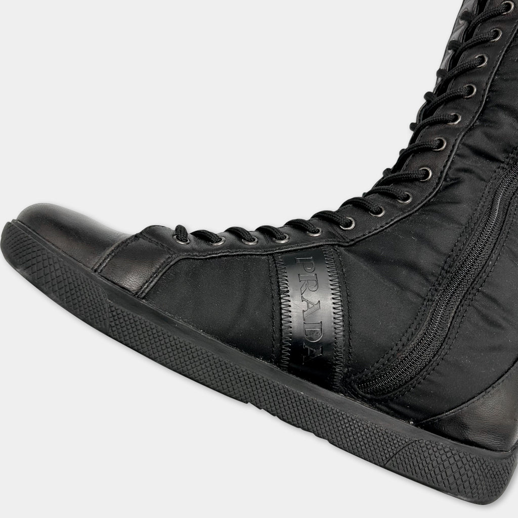 Prada High Top Lace-up Sneakers