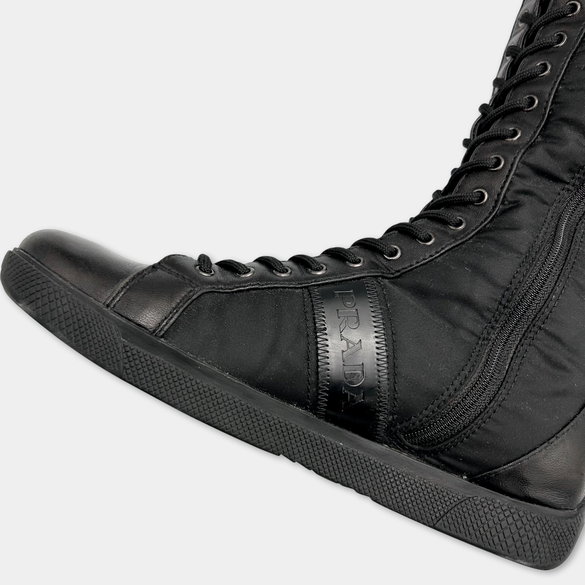 Prada High Top Lace-up Sneakers