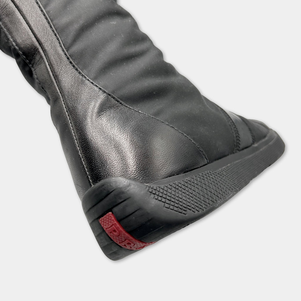 Prada High Top Lace-up Sneakers