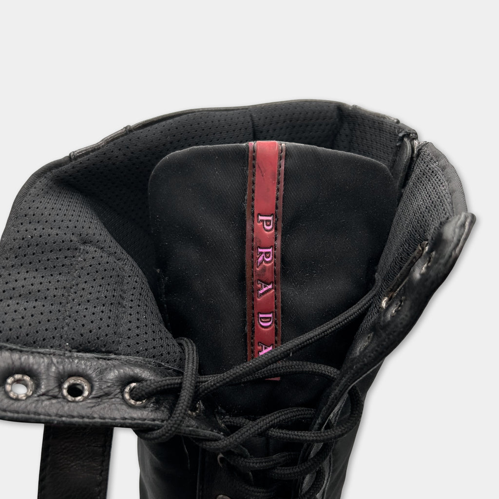 Prada High Top Lace-up Sneakers