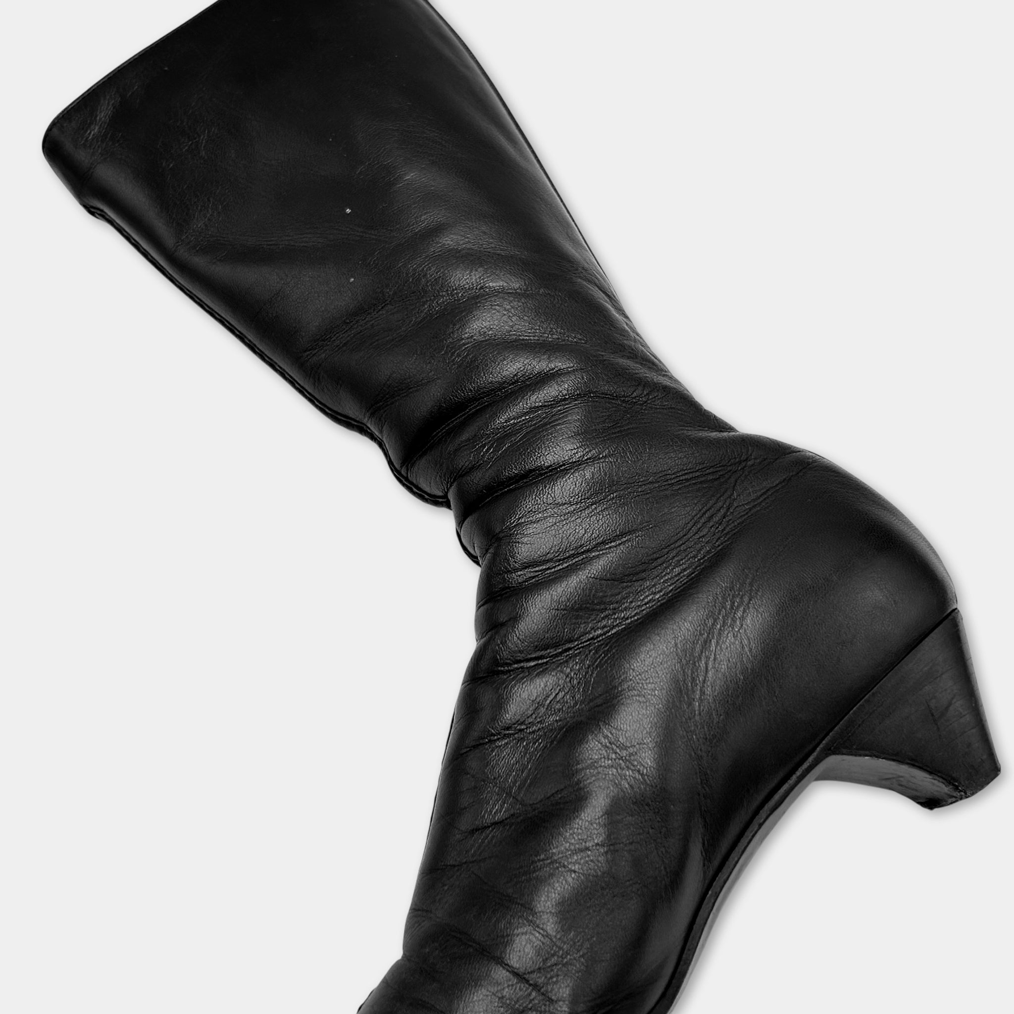Prada Strap Heel Black Boots