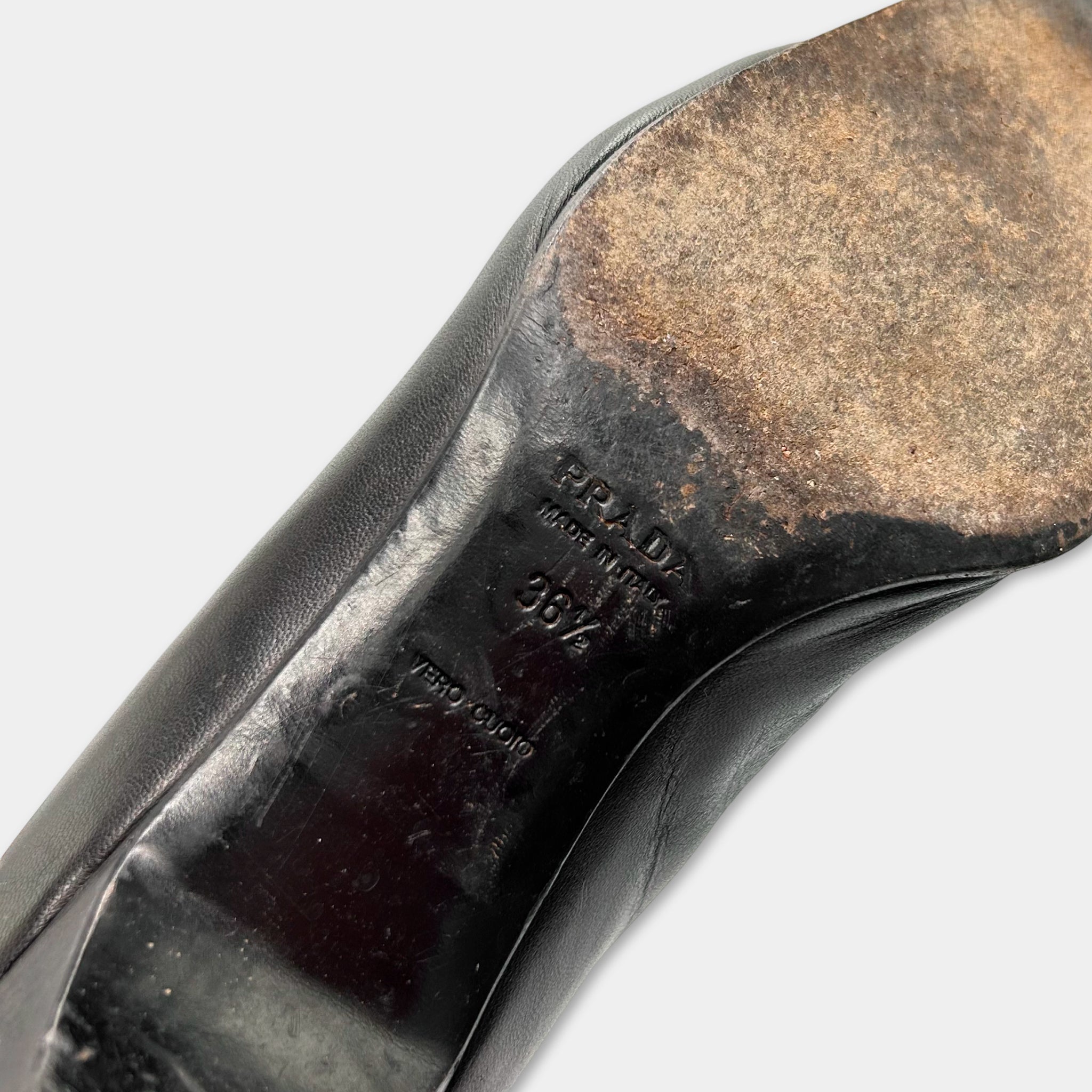 Prada Strap Heel Black Boots