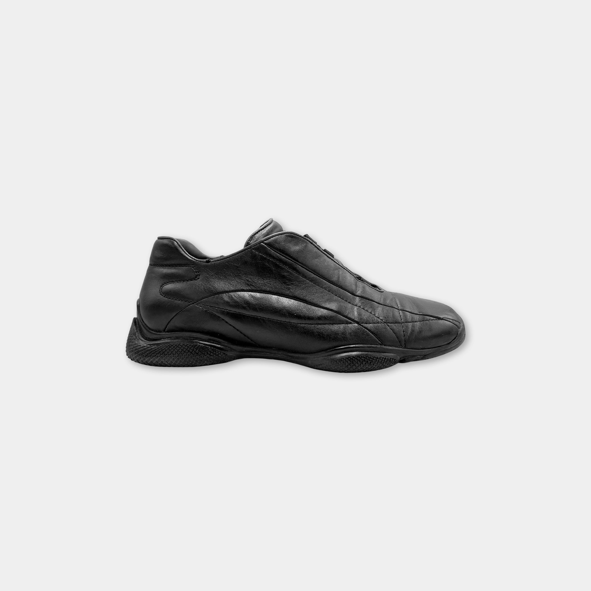 Prada 2000s Black Leather Sneakers
