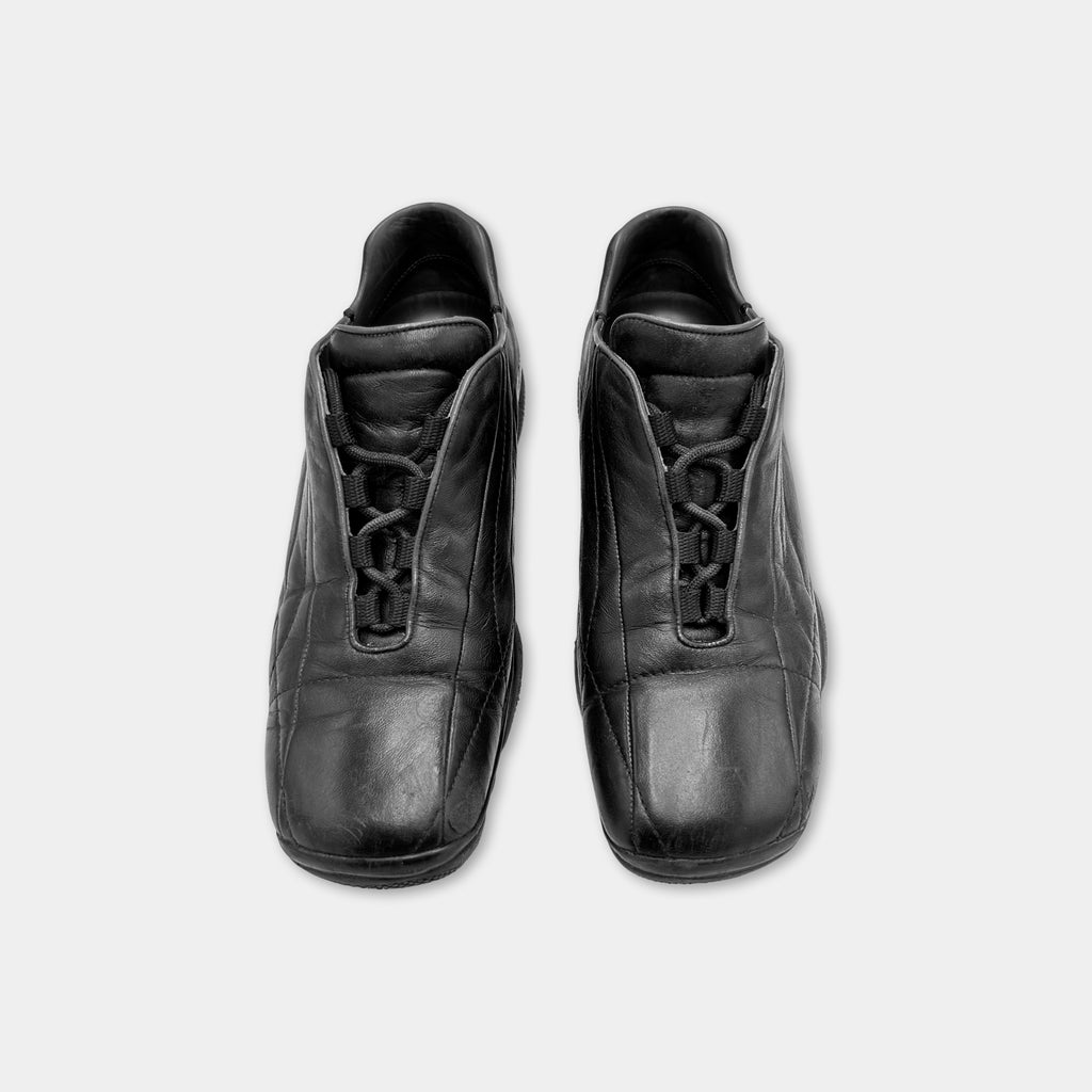 Prada 2000s Black Leather Sneakers