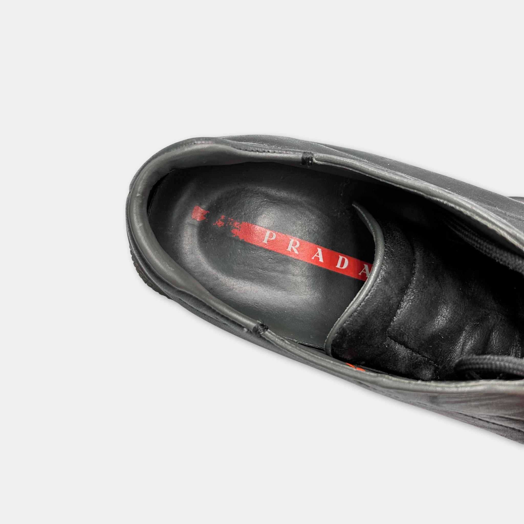 Prada 2000s Black Leather Sneakers