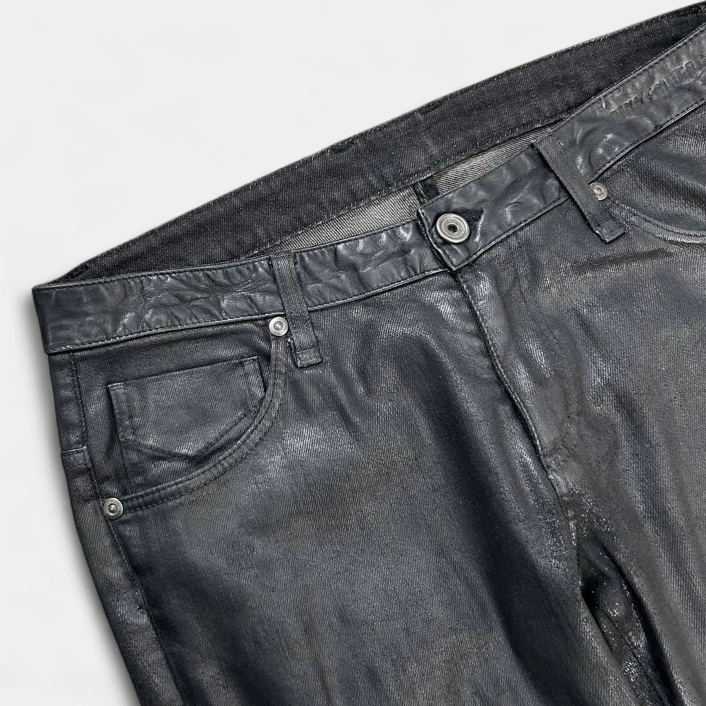 Dirk Bikkembergs Waxed Black Denim Jeans
