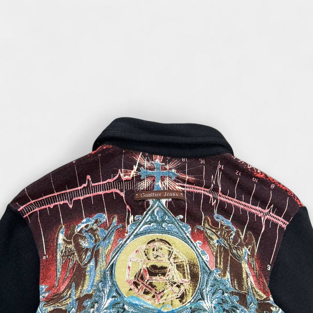 Jean Paul Gaultier 2000s Elastic Black Sleeves Printed Shirt
