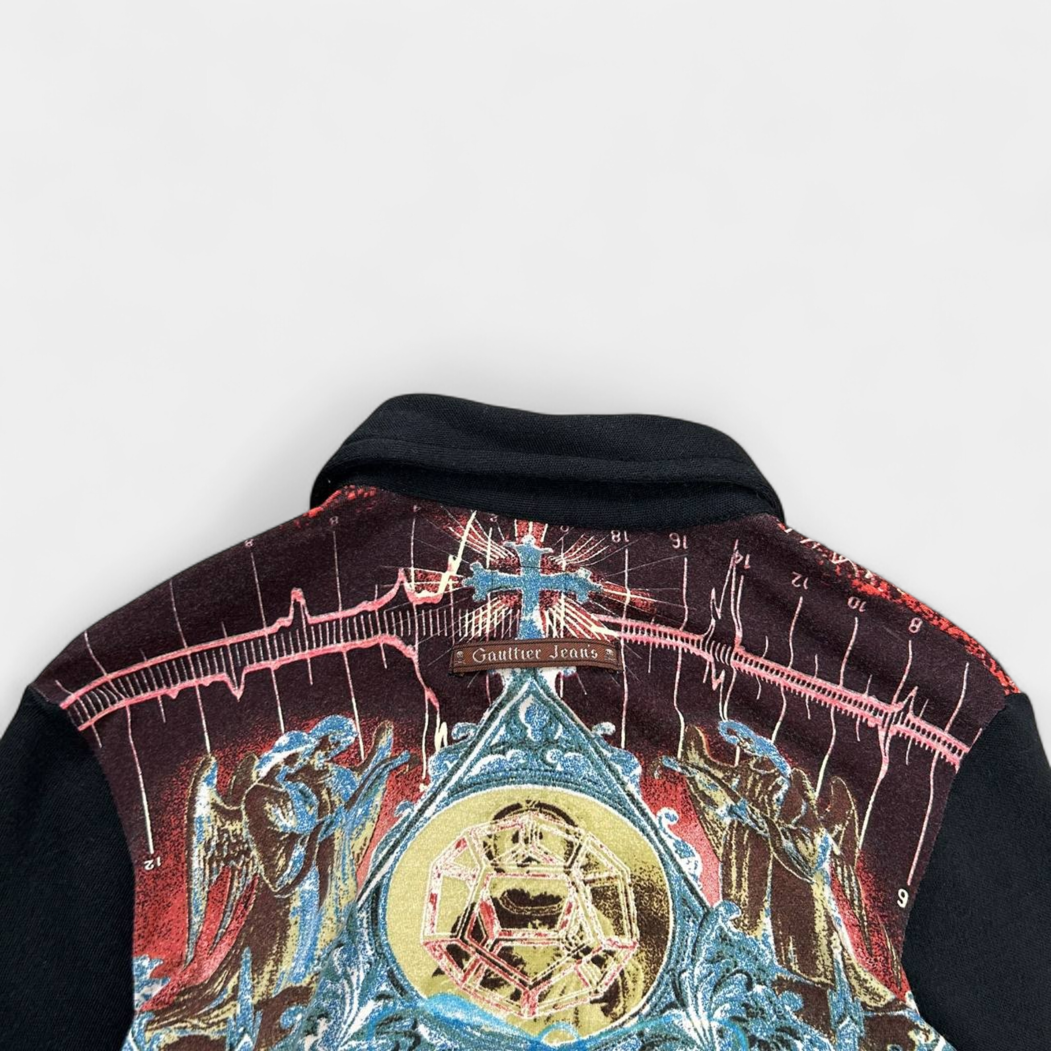 Jean Paul Gaultier 2000s Elastic Black Sleeves Printed Shirt