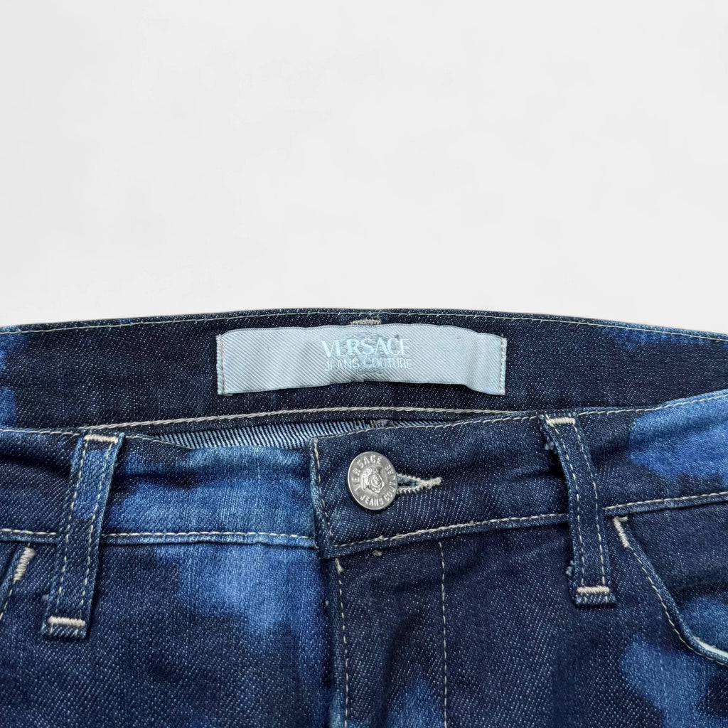 Versace Bleached Tie-Dye Straight-Leg Jeans
