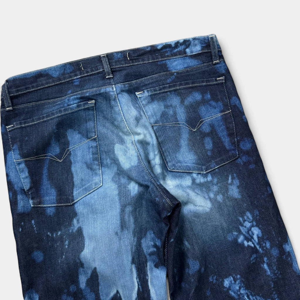 Versace Bleached Tie-Dye Straight-Leg Jeans