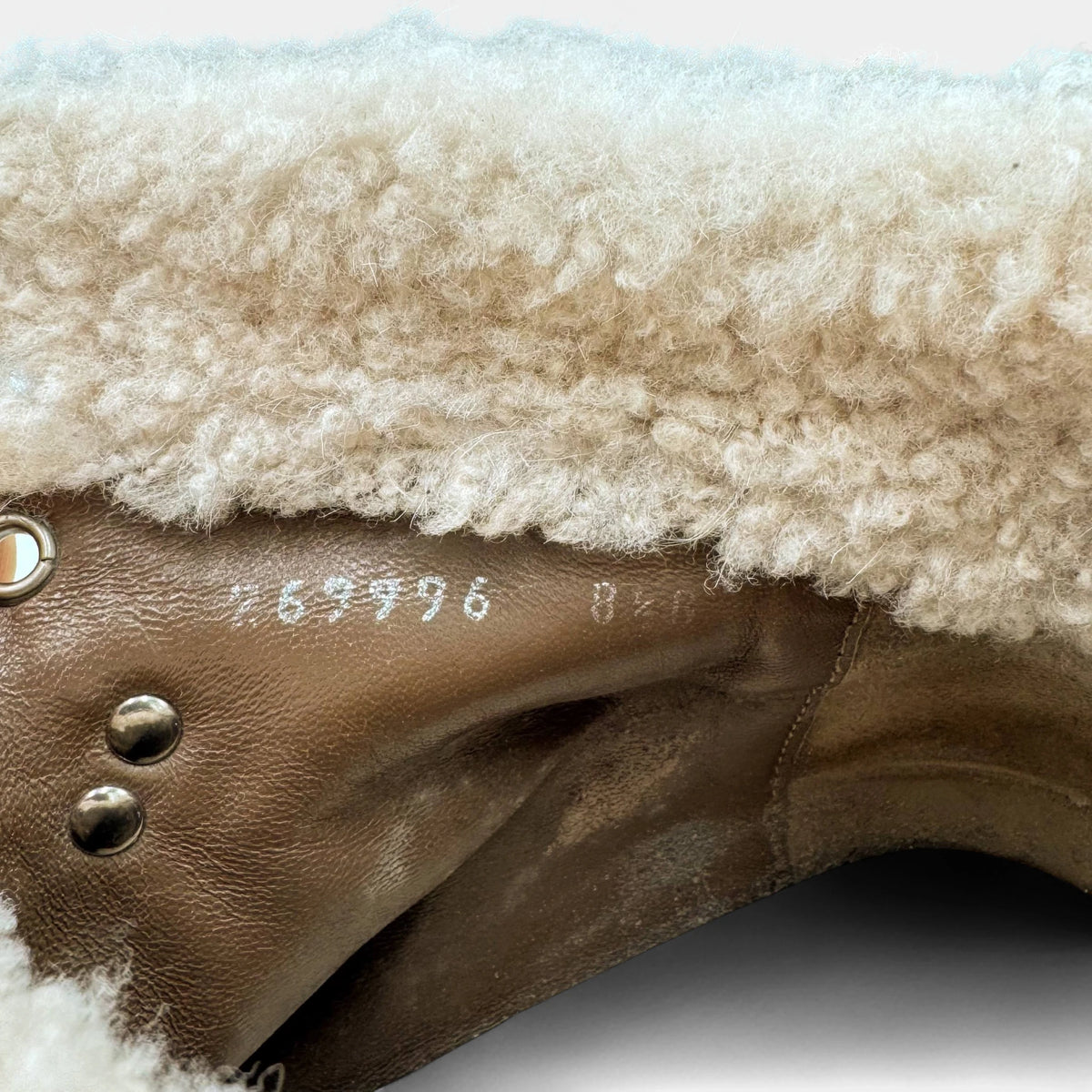 Gucci GG Guccissima Suede Shearling Hiking Winter Boots