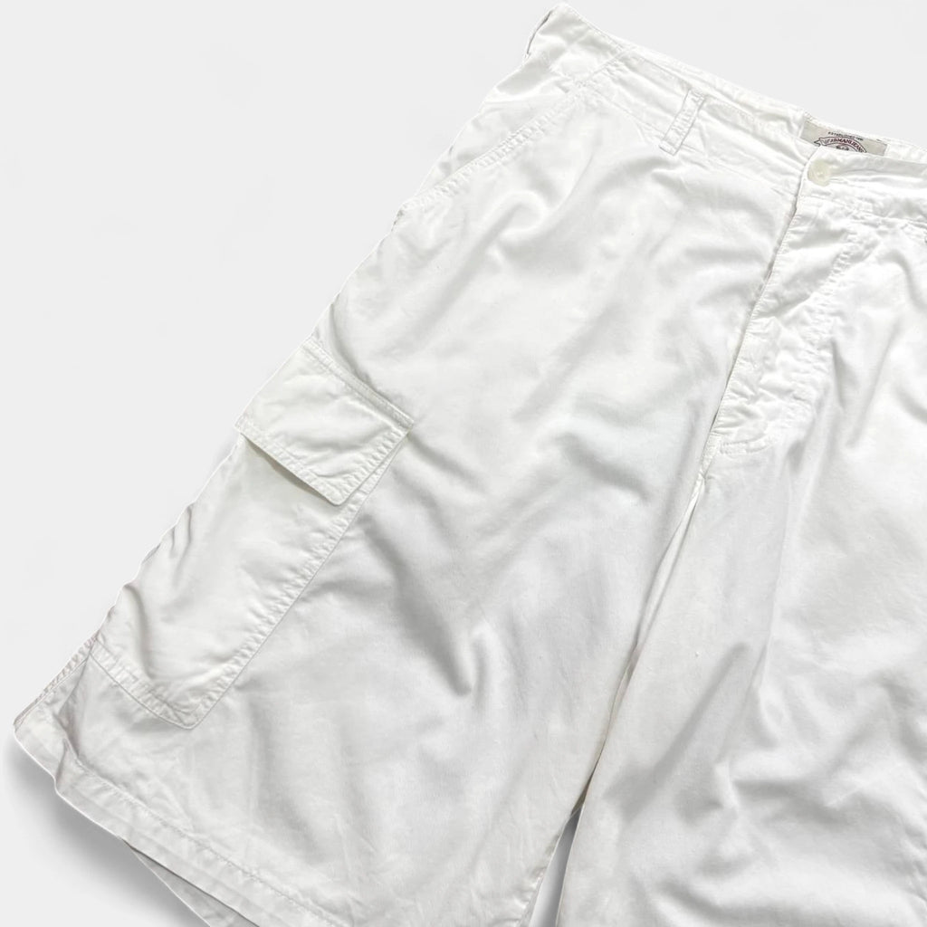 Emporio Armani 90s White Cotton Cargo Shorts