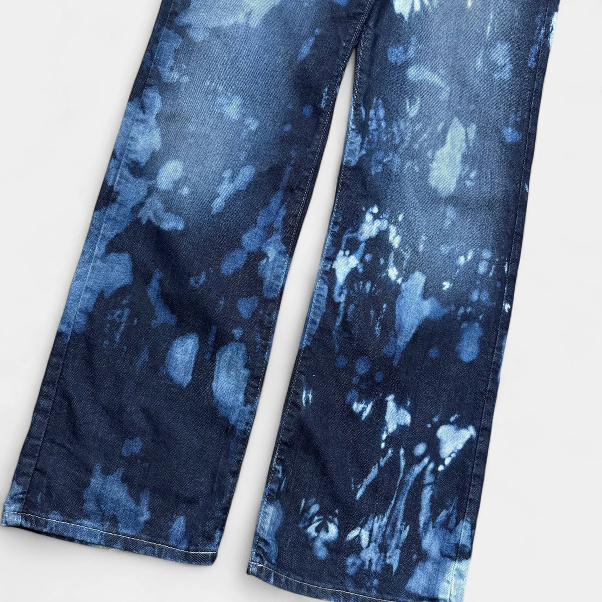 Versace Bleached Tie-Dye Straight-Leg Jeans