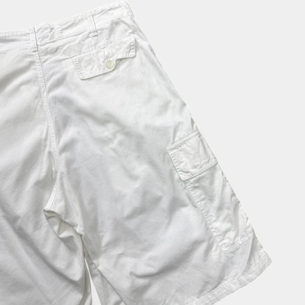 Emporio Armani 90s White Cotton Cargo Shorts