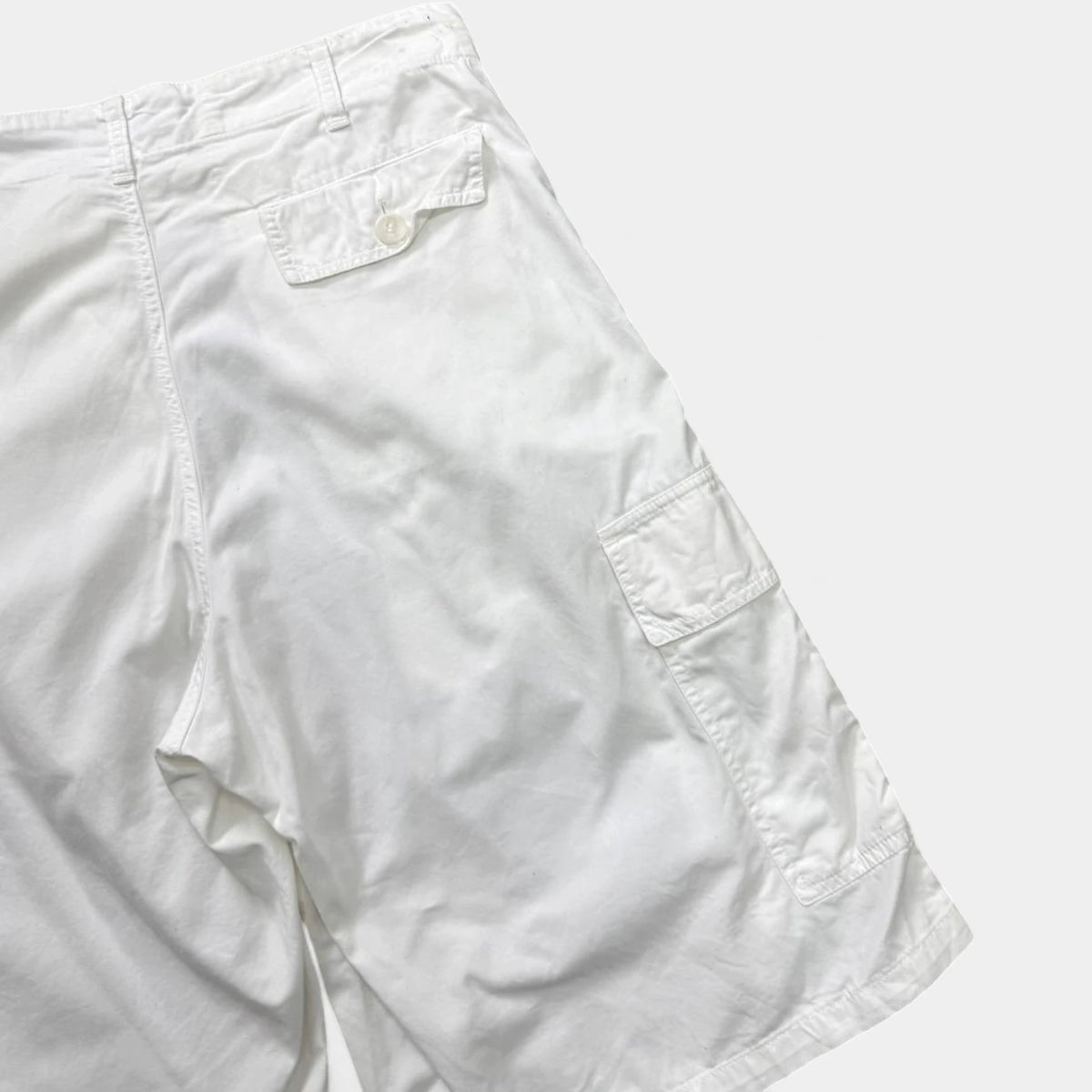 Emporio Armani 90s White Cotton Cargo Shorts