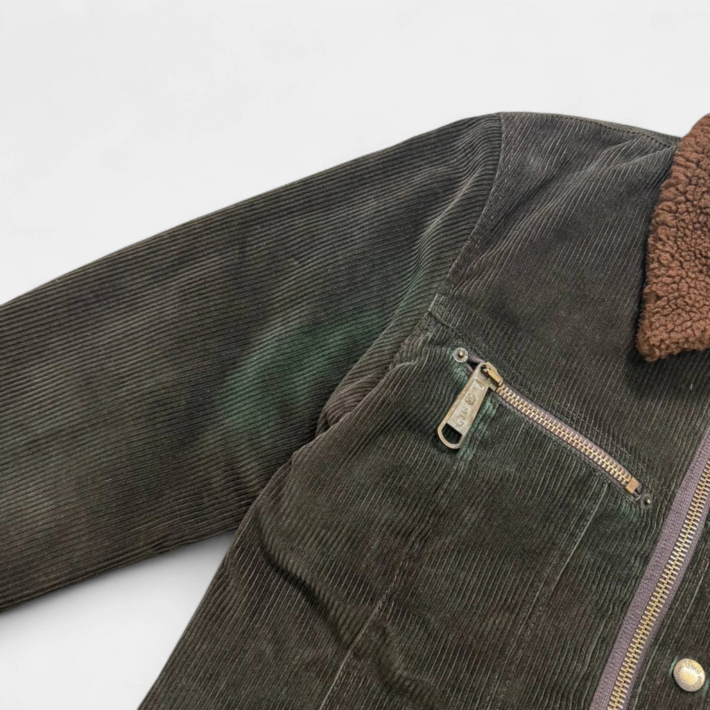 Dolce & Gabbana 2000s Brown Corduroy Shearling Collar Jacket