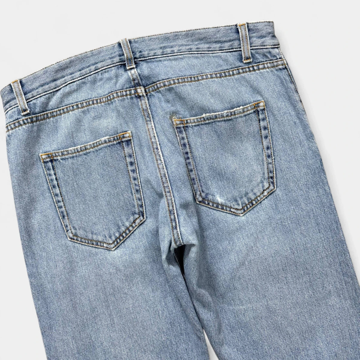 Saint Laurent D14 Straight-Leg Hand-Stitching Denim Jeans