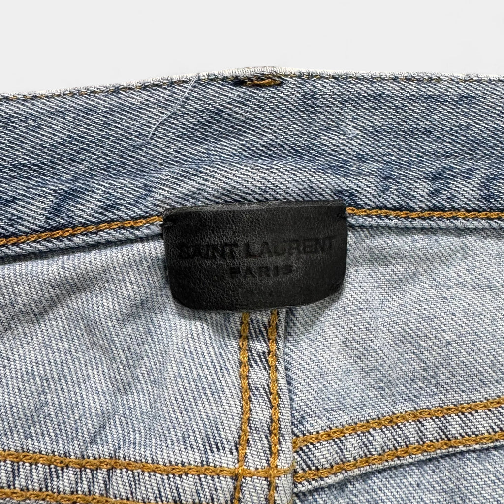 Saint Laurent D14 Straight-Leg Hand-Stitching Denim Jeans