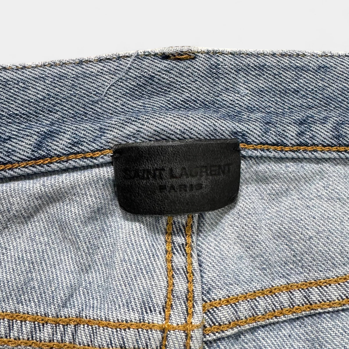 Saint Laurent D14 Straight-Leg Hand-Stitching Denim Jeans