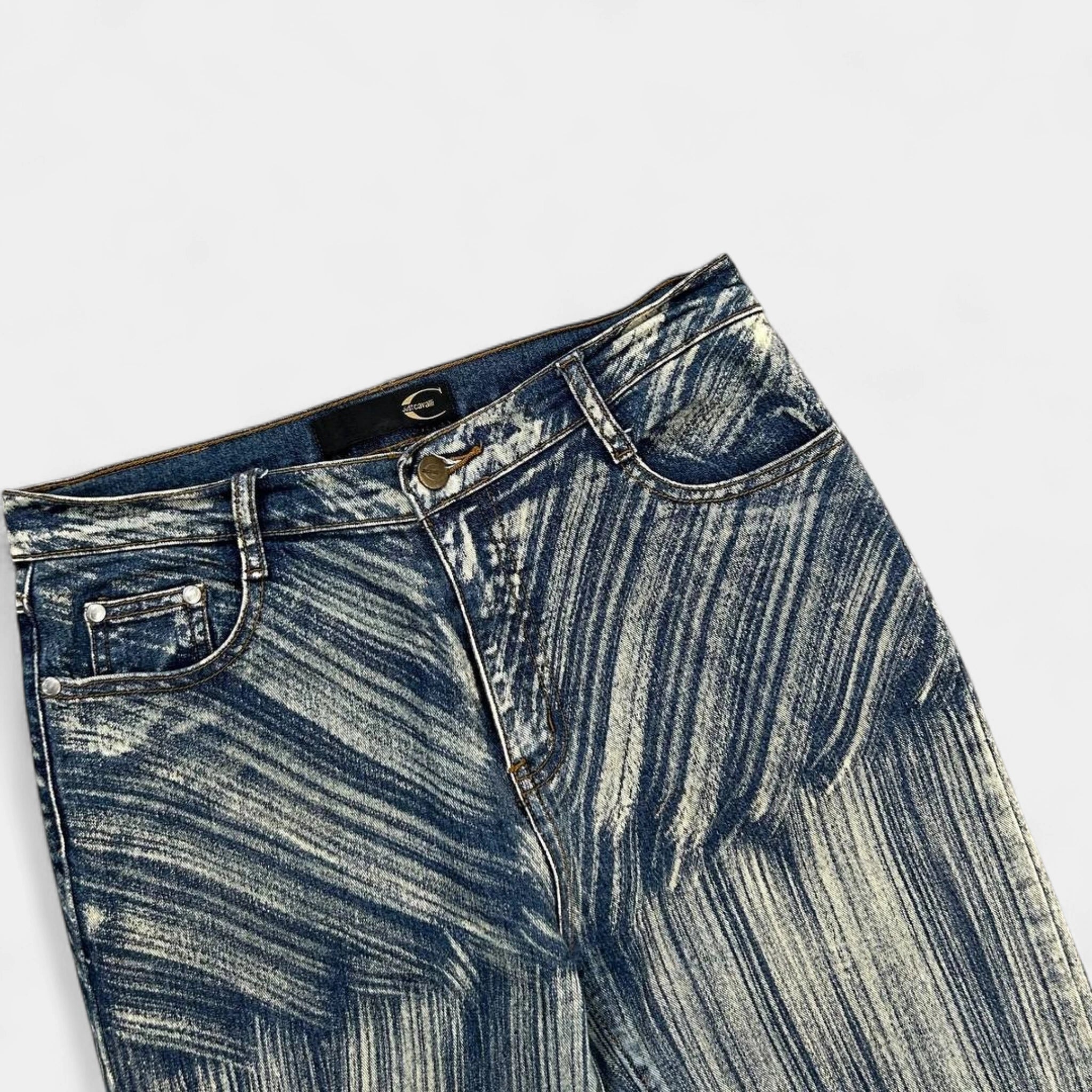 Just Cavalli 2000's Paint Effect Striped Jeans