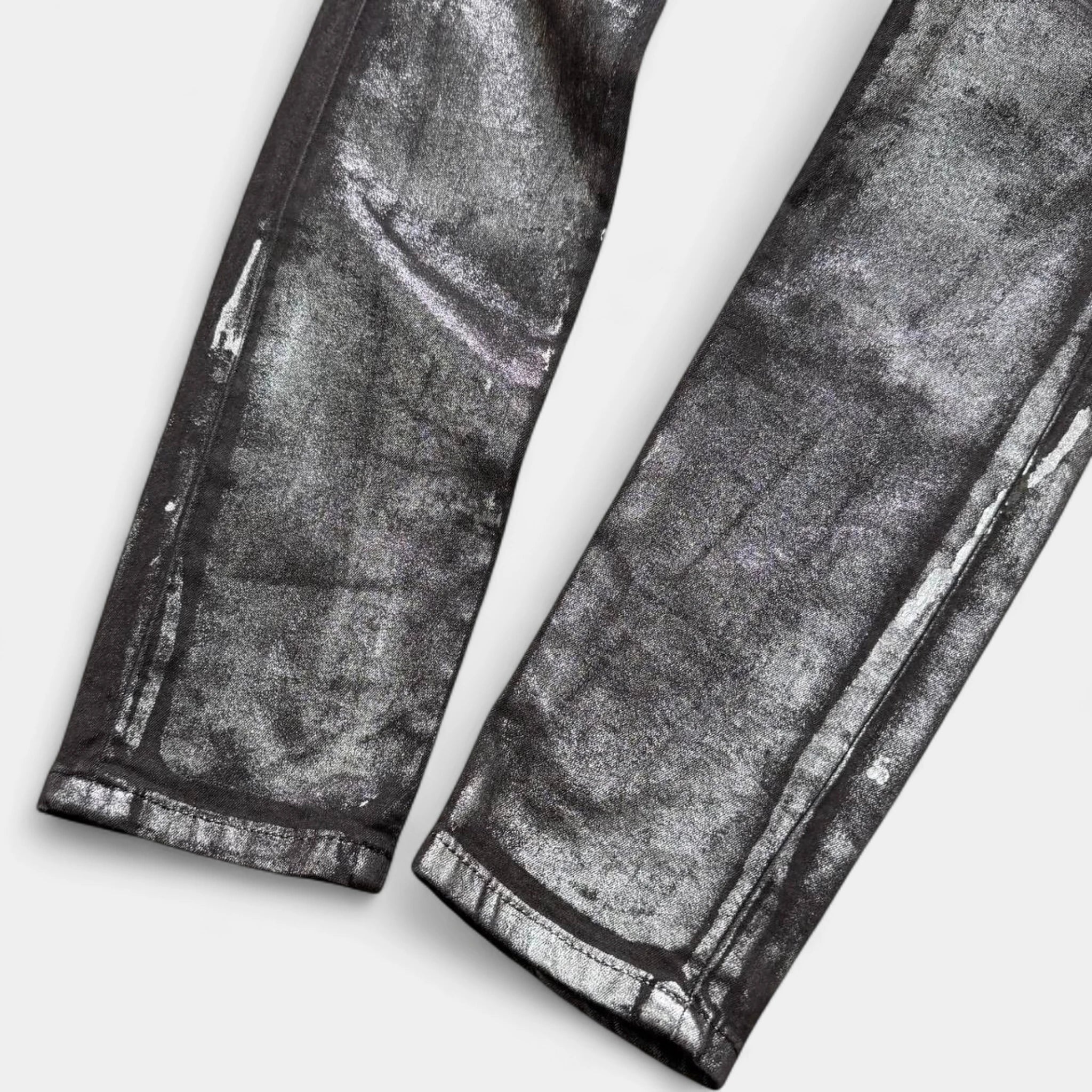 75 Faubourg Metallic Coated Skinny Jeans Silver-Grey