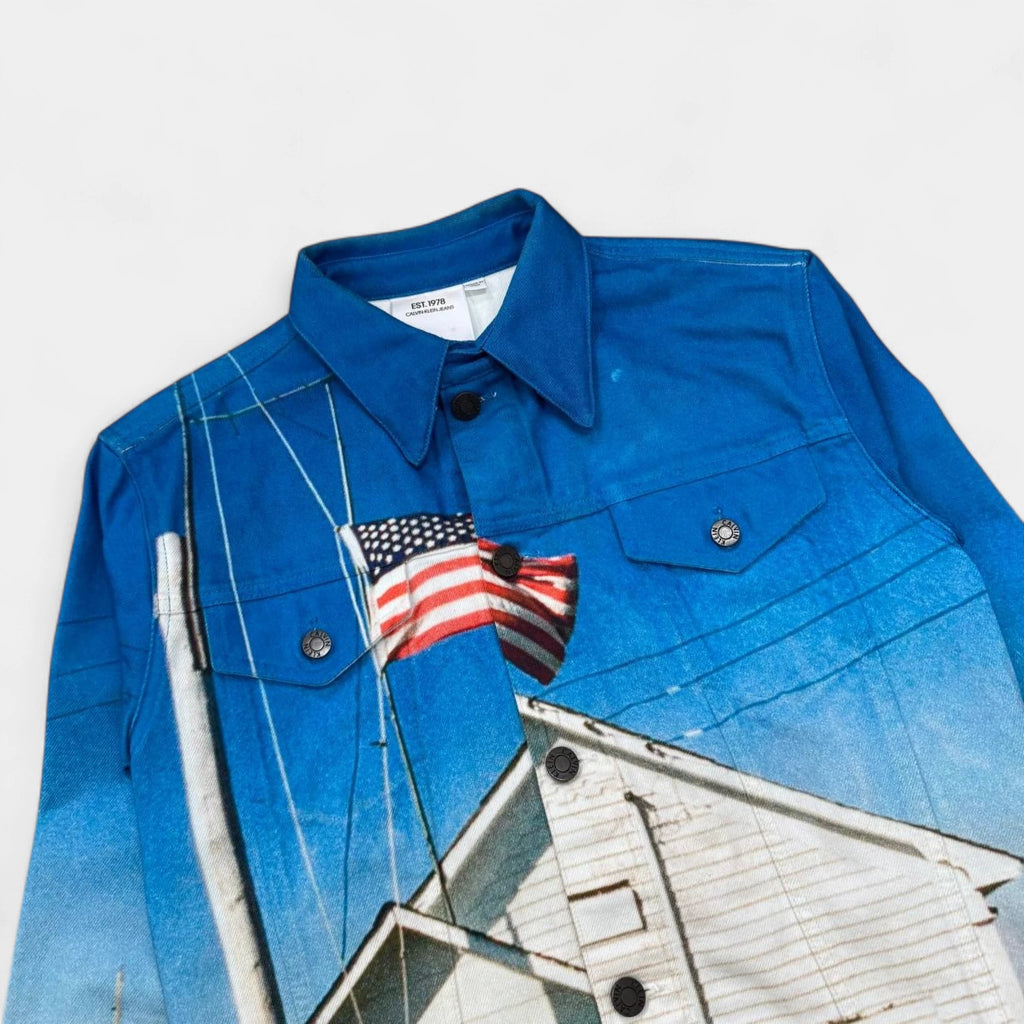 Calvin Klein 205W39NYC SS18 American Flag Denim Trucker Jacket