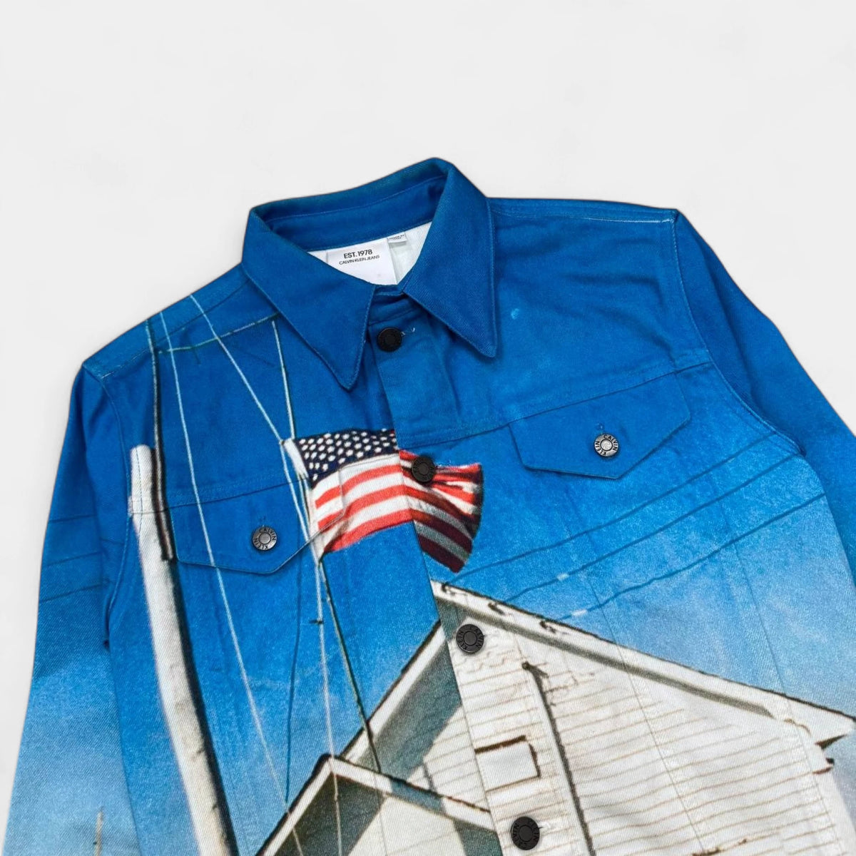 Calvin Klein 205W39NYC SS18 American Flag Denim Trucker Jacket
