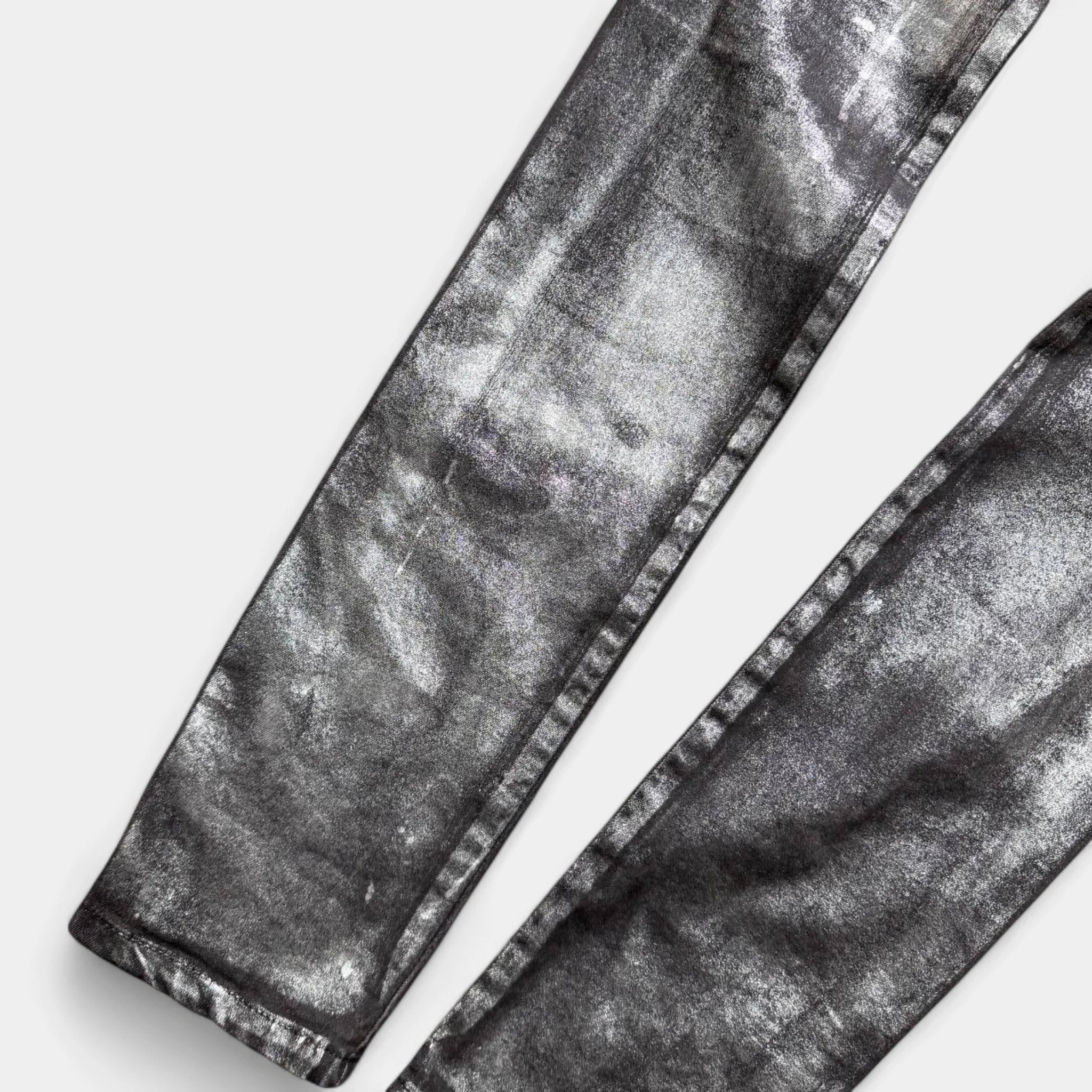75 Faubourg Metallic Coated Skinny Jeans Silver-Grey