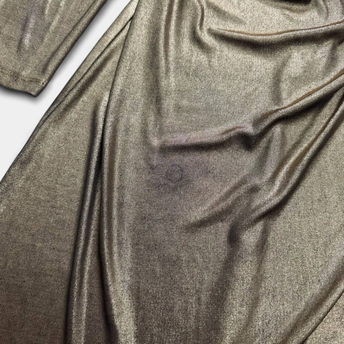 Just Cavalli Gold Metallic Drape Fitted Mini Dress