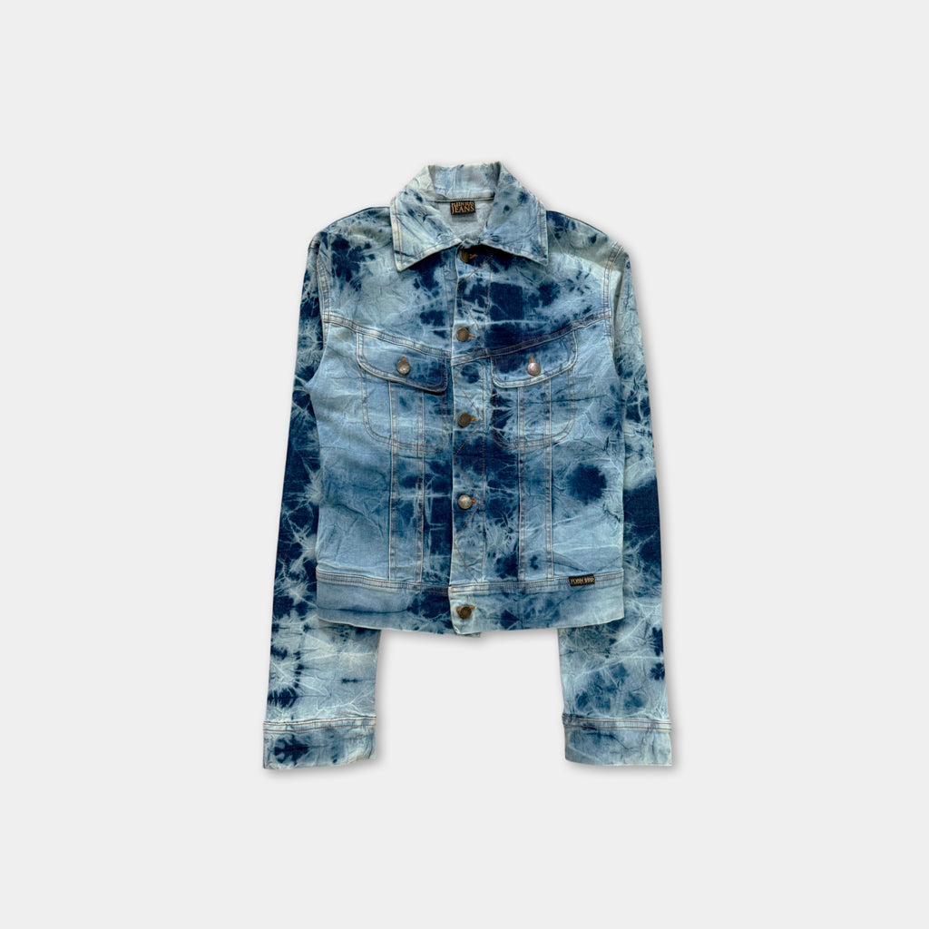 Plein Sud Jeans Vintage Blue Tie-Dye Denim Trucker Jacket