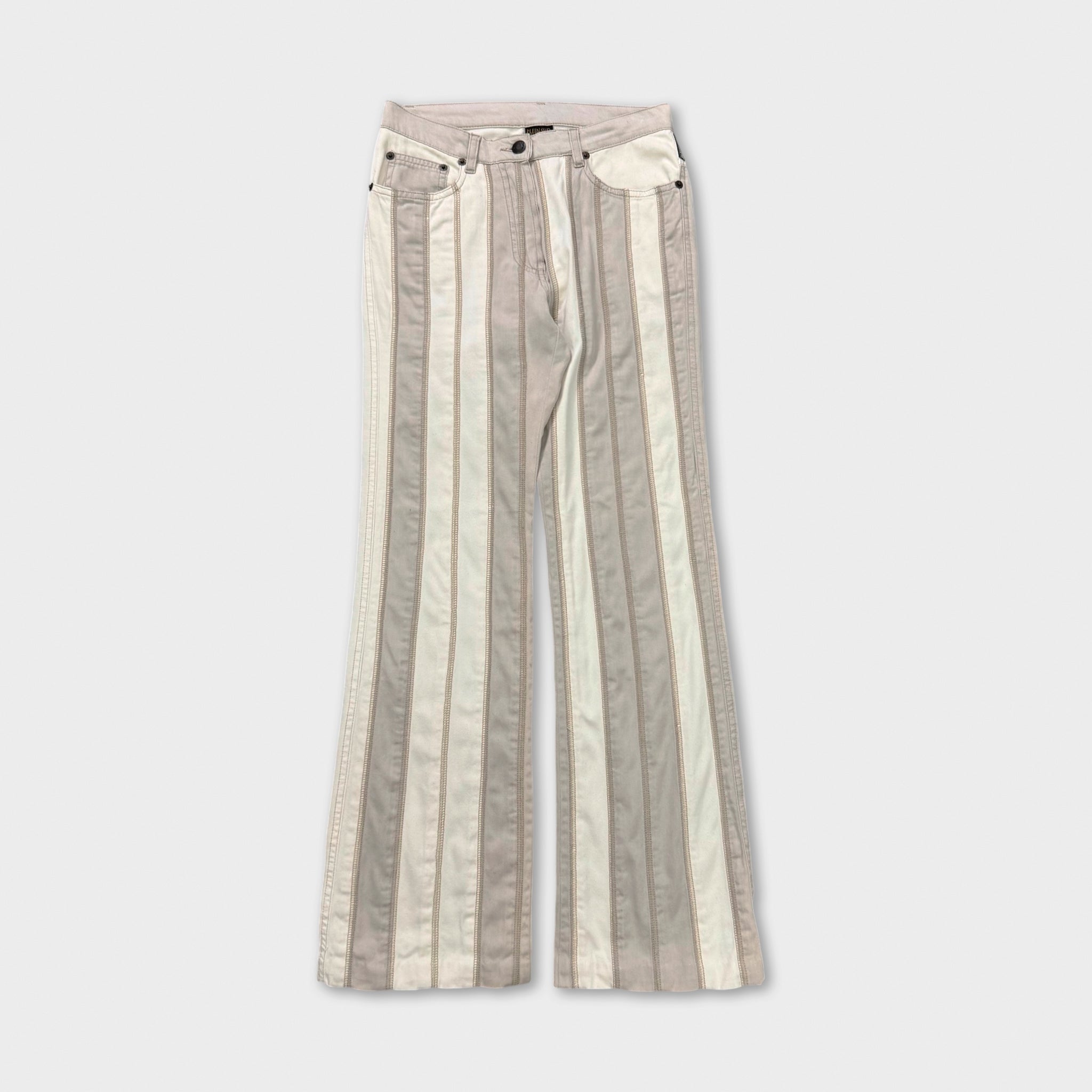 Plein Sud Vintage Striped Patchwork Flare Trousers